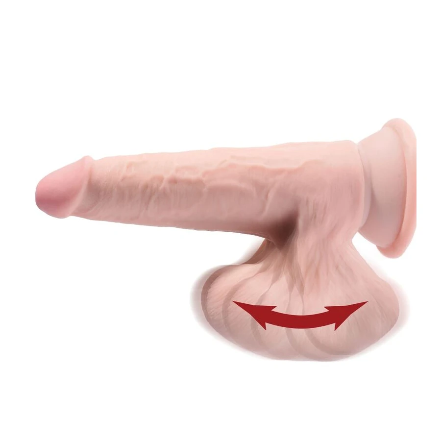 KING COCK - PLUS 3D DILDO BALANANDO BOLAS 24.5 CM PELE CLARA